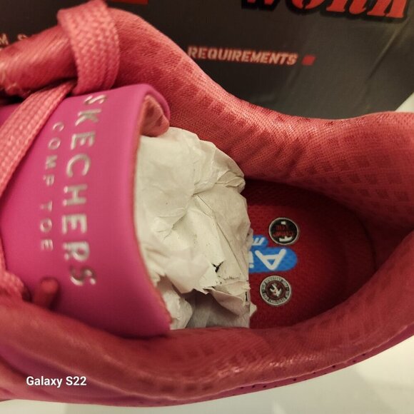 Skechers "Deloney" Pink Comp Toe Work Sneakers. NIB. Size 5.5 - Picture 3 of 14